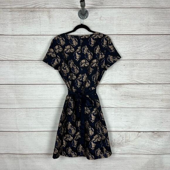 Brooks Brothers Navy and Beige Floral Dress - Picture 9 of 11